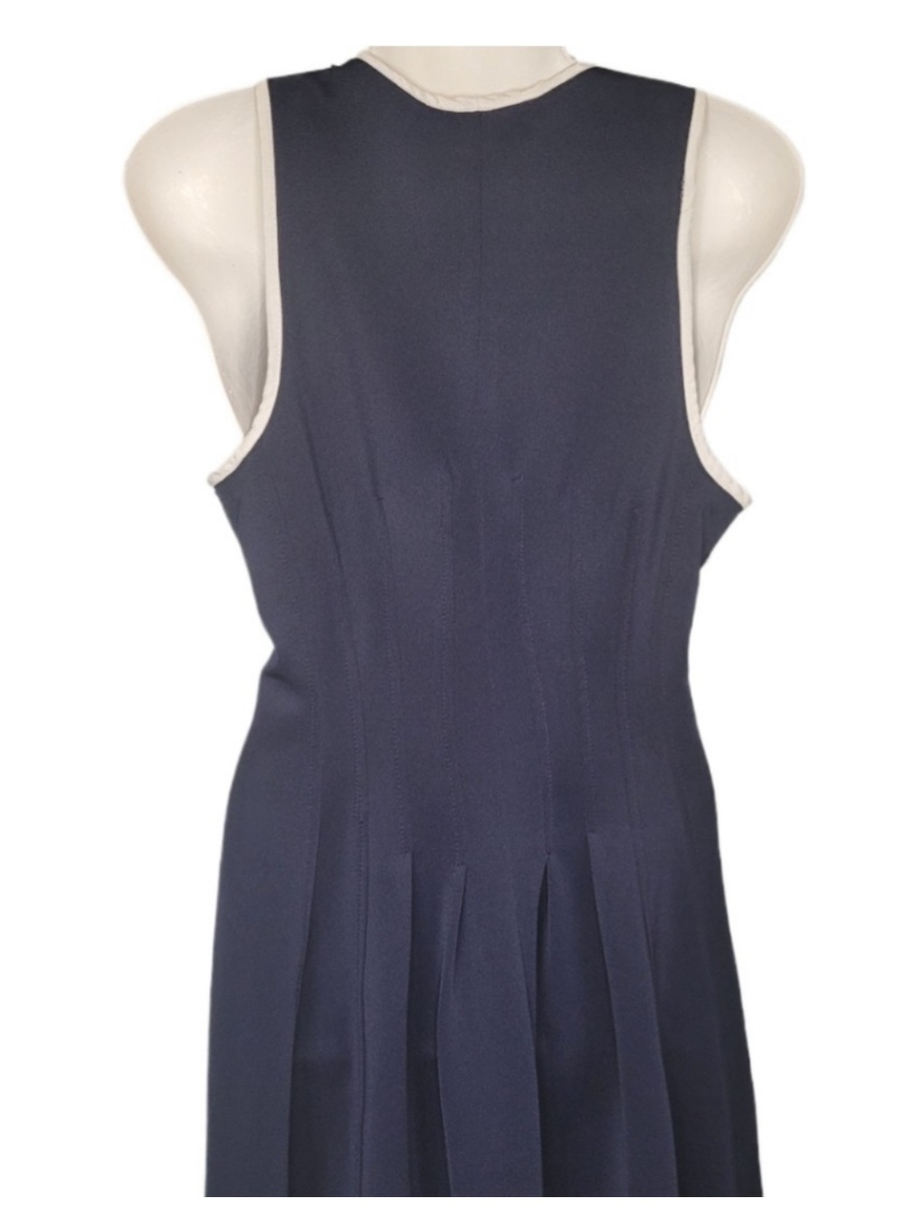 Betsy Johnson navy and white zippered dress size 14 - Picture 5 of 13
